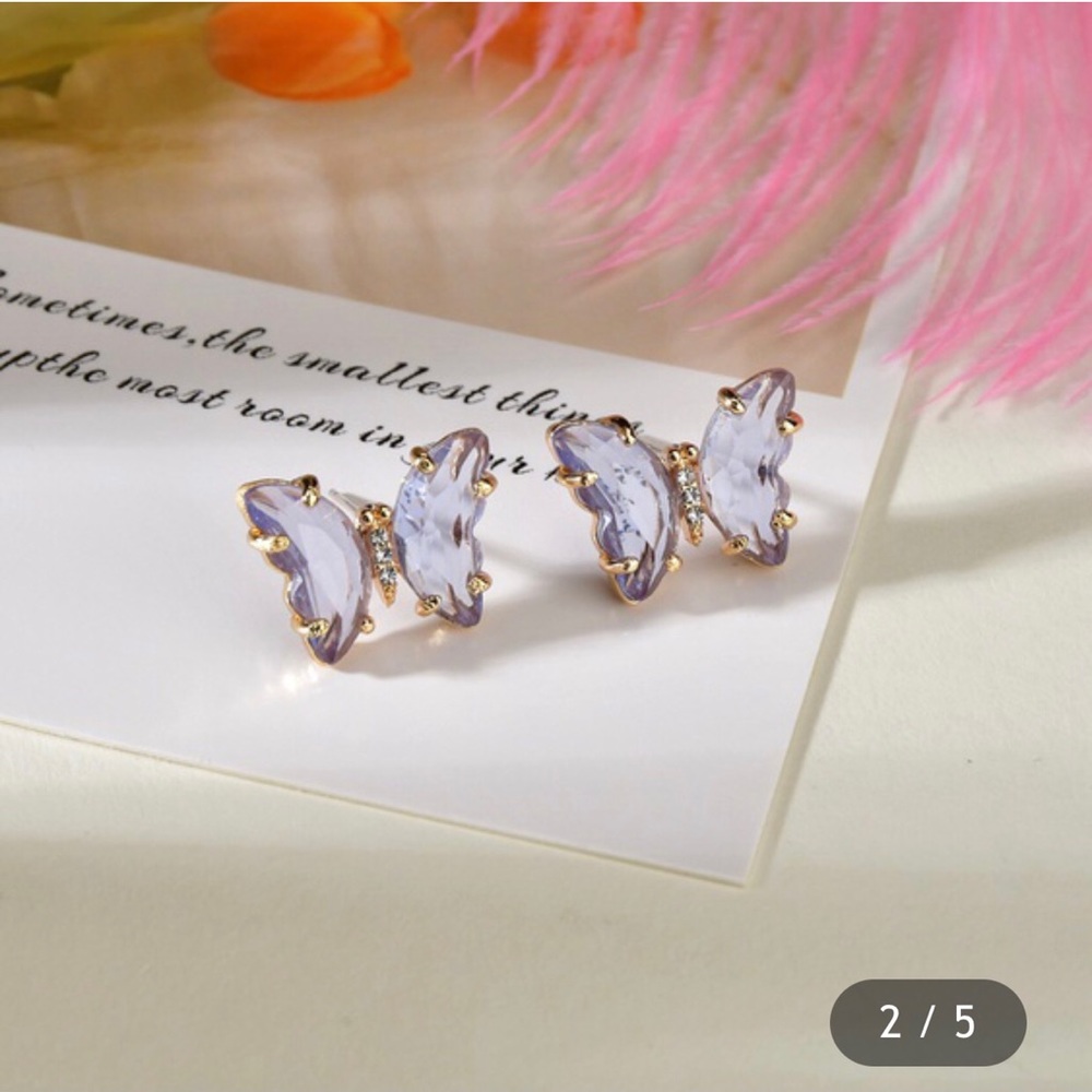 Translucent butterfly earrings